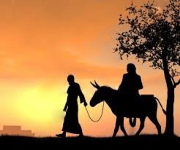 Joseph and Mary leave for Bethlehem