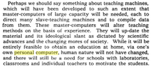 El primer registro de "computadora personal"