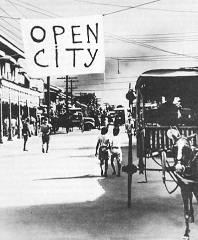 Manila declared an open city.