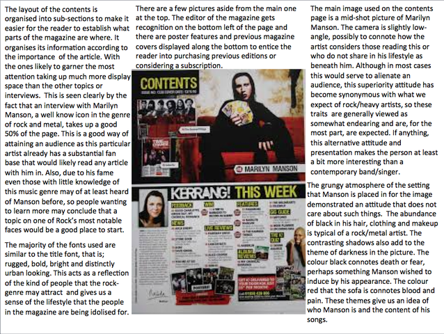 Contents Page Analysis