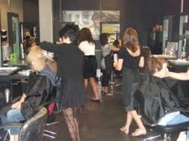 Graduating cosmetology school.