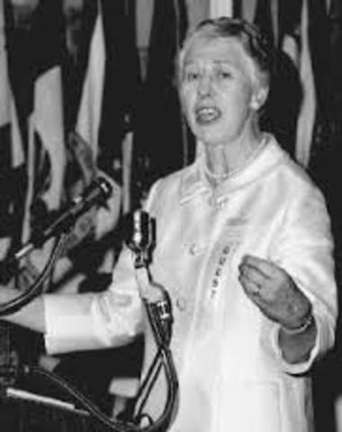 President John Kennedy establishes the President's Commission on the Status of Women and appoints Eleanor Roosevelt as chairwoman.