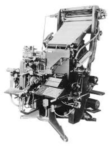 1890 – Linotype machine introduced at newspapers