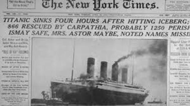 1912 – Titanic sinks; leads to Federal Radio Act of 1912