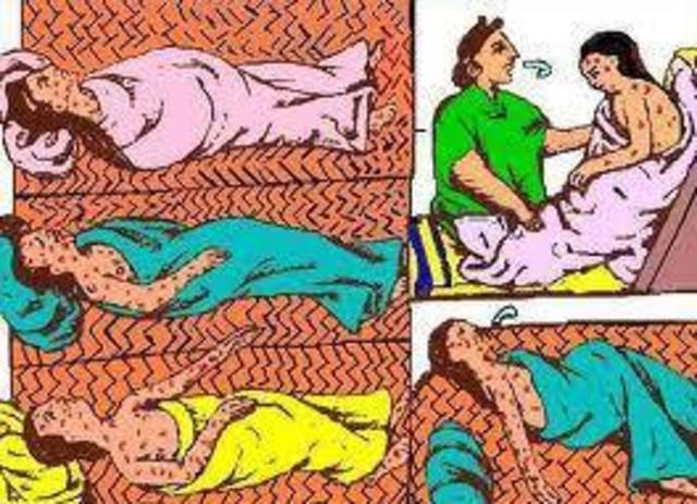 Los aborigenes mueren, por el monton de epidemias que los españoles trayeron