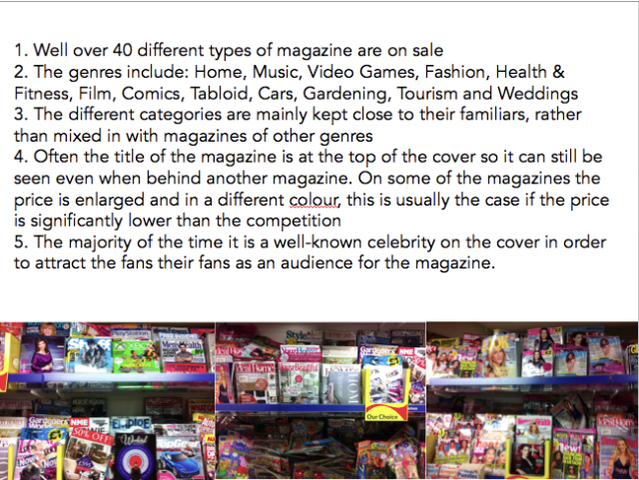 Magazines on display