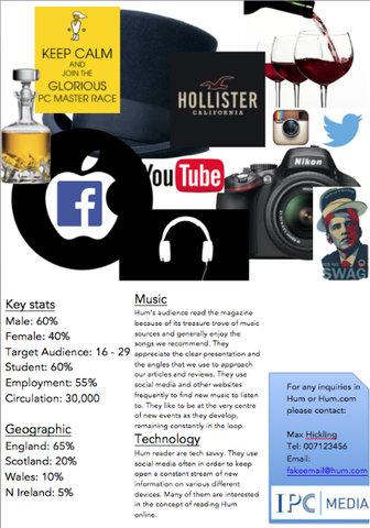 My audience rate card