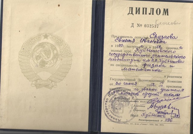 Обучение в Куйбышевском учительском институте