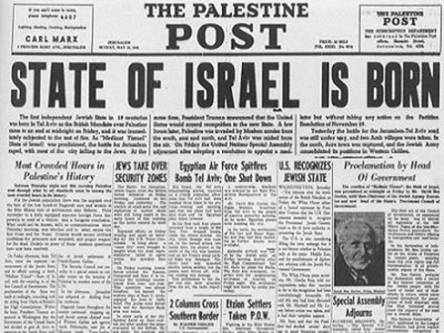 establishment of isreal