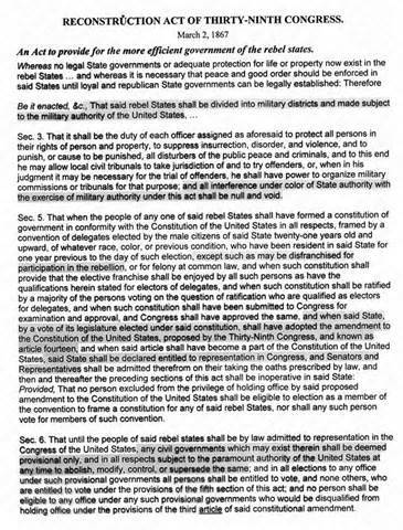 Reconstruction Act of 1867