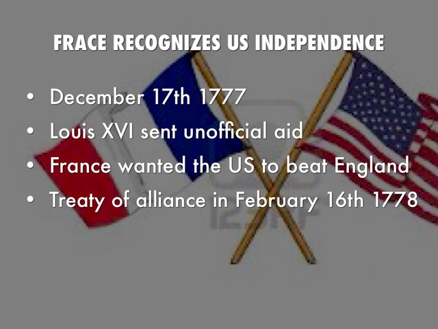 France recognises US Independence
