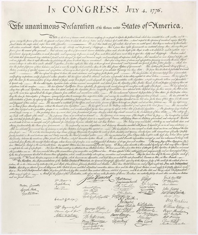 the signing of the Declaration of Independence