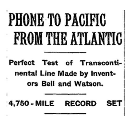 First transcontinental call