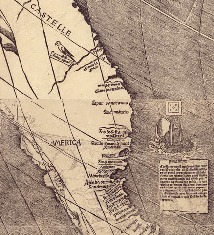 Amerigo Vespucci charts New World coast