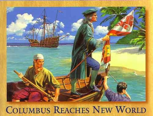 C. Columbus spots land in North America