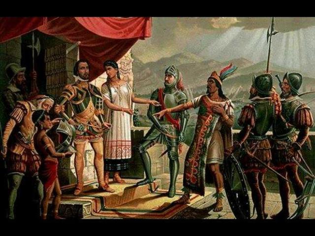 F. Pizzaro meets Atahualpa