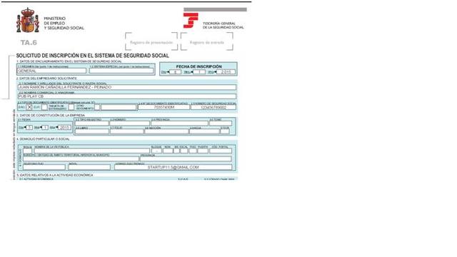 SOLICITUD DE INSCRIPCIÓN EN EL SISTEMA DE SEGURIDAD SOCIAL