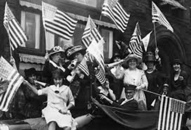 The 19th Amendment to the U.S. Constitution is adopted.Prohibition begins