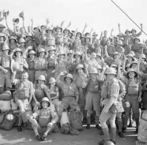 British and US forces defeat German and Italian armies in North Africa