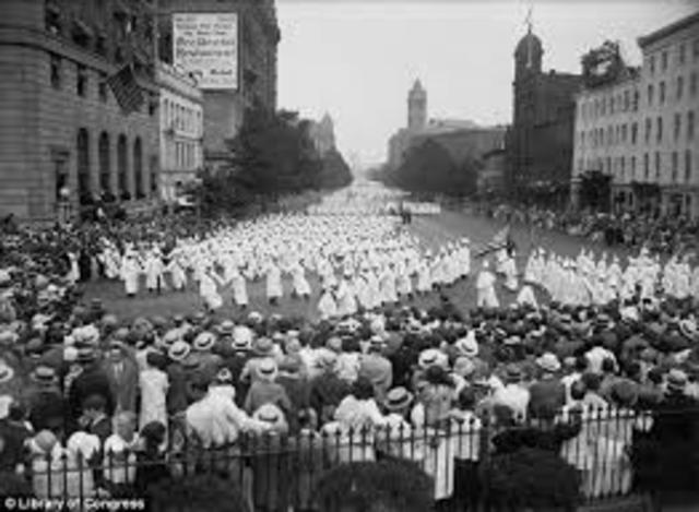 Ku Klux Klan members stage a major march through Washington, D.C