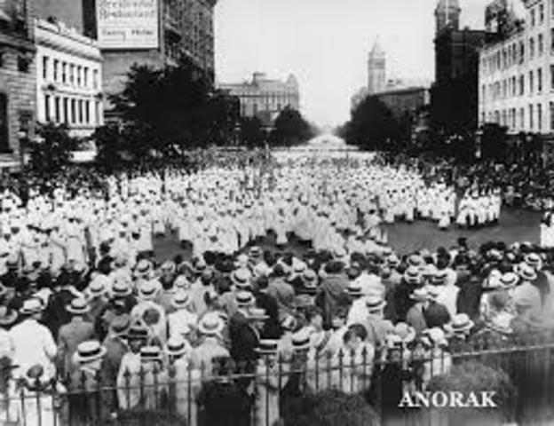Ku Klux Klan members stage a major march through Washington, D.C