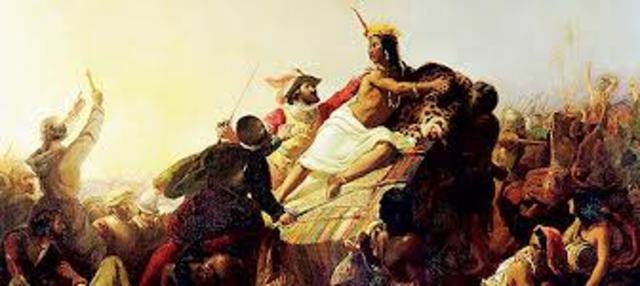 F. Pizzaro meets Atahualpa