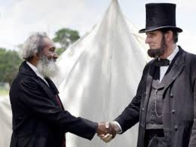 Frederick Douglas meets with President Lincoln