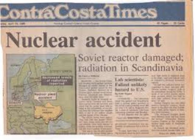 Explosión y emisiones radioactivas en Chernoby, Ukraine en la Union Sovietica.