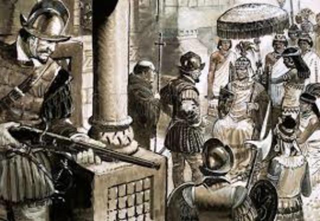 F. Pizzaro meets Atahualpa