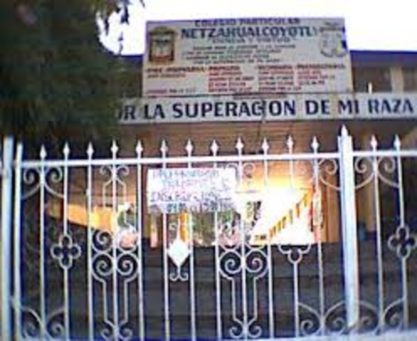Comense mi Educacion Media Superior en la Escuela Nezahualcoyotl Chimalhuacan Mexico.