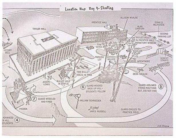 Four students are killed during anti-war protests at Kent State