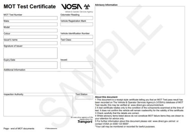 Introduction of UK MOT