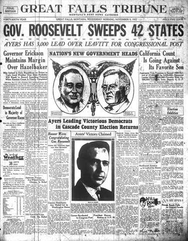 FDR is elected President of the United States