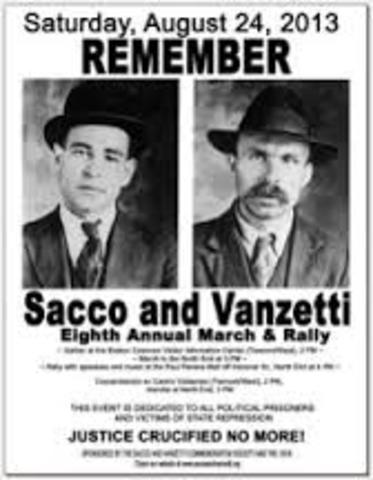 Sacco and Vanzetti are executed