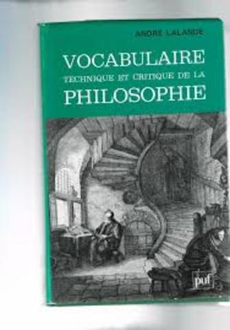 Vocabulaire technique et critique de la philosophie