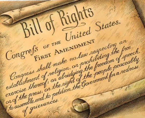 The Bill of Rights is added to the constitution