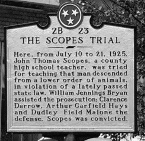 Scopes trial takes place in Dayton, Tennessee