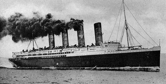 The British liner Lusitania is sunk by a German U-boat.