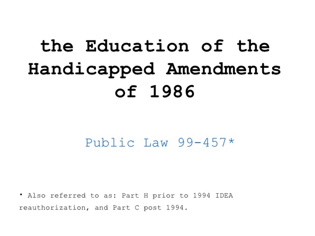 Education of the Handicapped Act Amendments