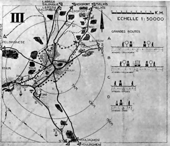Vista aérea de la nueva expansión propuesta por el Plan partiendo de lo ya realizado sobre la base del Plan de Amsterdam