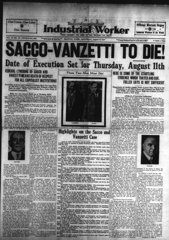 Sacco and Vanzetti are executed.Charles Lindbergh flies across the Atlantic.