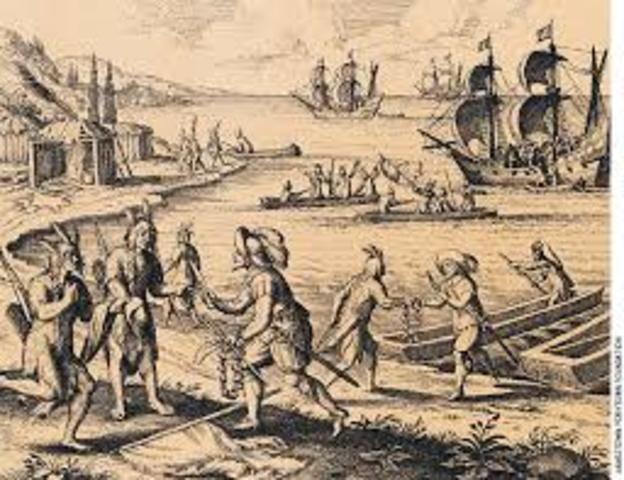 Trading with Powhatan Tribe