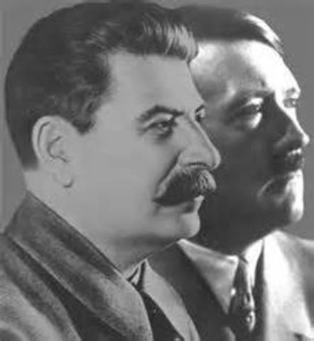 Nazi-Soviet Pact signed by Hitler and Stalin