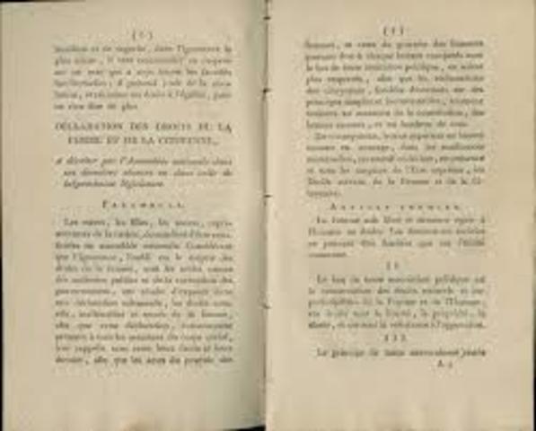 Olympe de Gouges writes declaration of rights for women