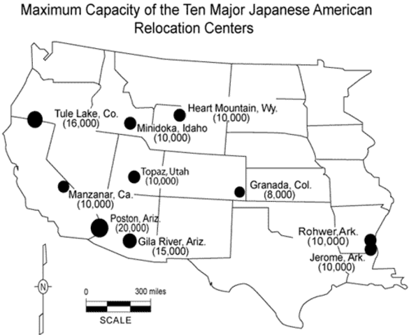 Japanes-Americans relocated....
