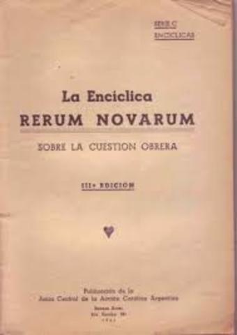 Se publica la encíclica Rerum novarum.