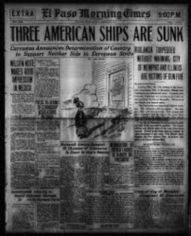 Germany sinks the US ships City of Memphis, Illinois, and Vigilancia!