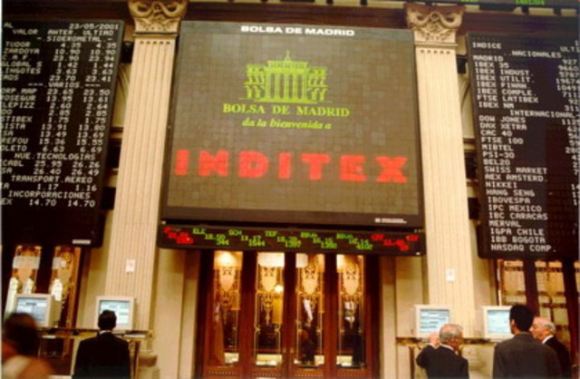 Inditex aparece en el listado de la Bolsa de Madrid