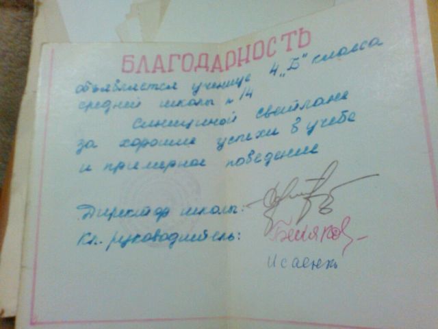 Запись в дневнике