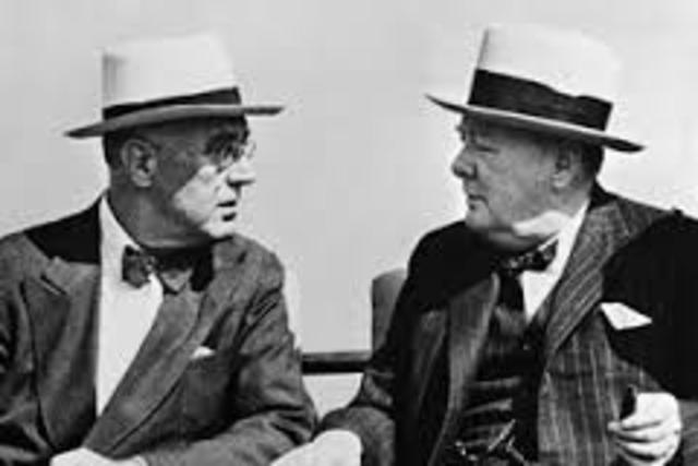Churchill and FDR issue the Atlantic Charter.